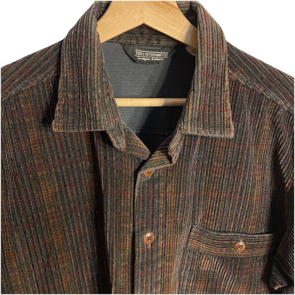 Vtg J Peterman Corduroy Shirt Jacket Mens Large Made In USA Grandfather Shacket - Picture 2 of 8